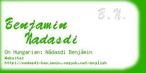 benjamin nadasdi business card