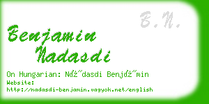 benjamin nadasdi business card